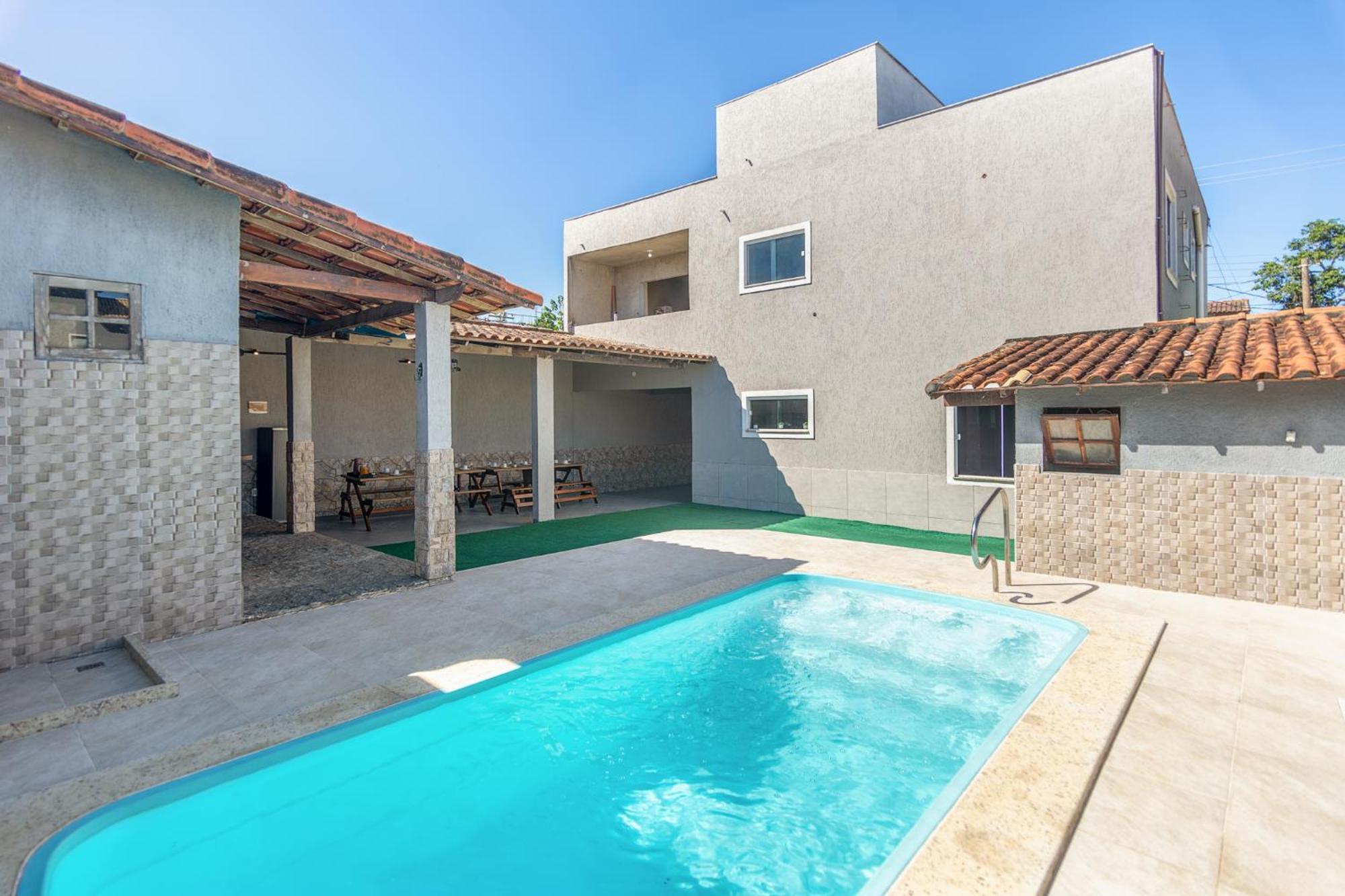 Refugio Tropical Casa De Praia Com Piscina Aquecida E 4 Suites E Garagem 3 Carros, 800 Mtrs Da Praia Internet 700 Mbps, Condominio Privado Com Pista De Skate , Quadra De Futevolei , Campos E Quadras De Futebol! Cabo Frío Exterior foto